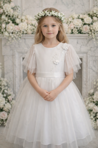 Sukienka komunijna dla dziewczynki z tiulem ANASTAZJA