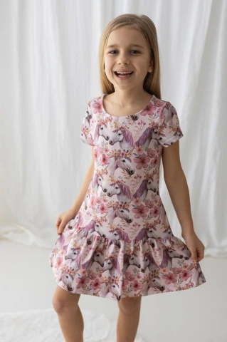 Sukienka dla dziewczynki w magiczne konie